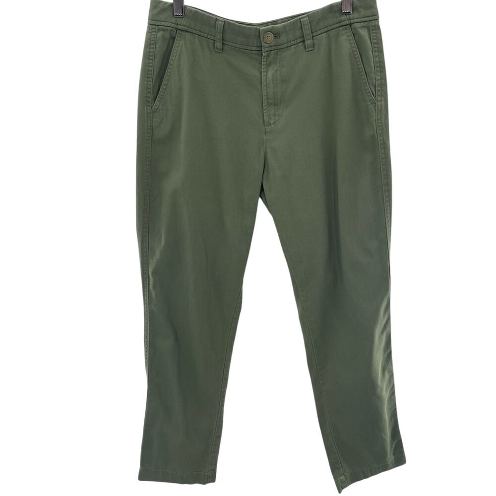 J. Crew Sage Green 100% Cotton Flat Front Soft Lightweight Dress Pants Size 4